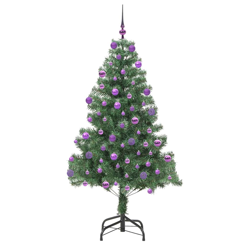 Juletræ med 300 LED'er med stativ Grøn 180 cm PVC