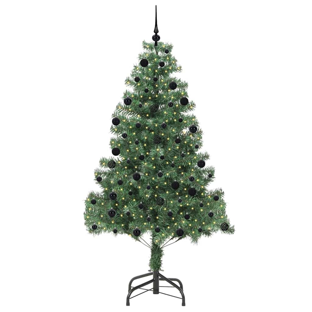 Juletræ med 300 LED'er med stativ Grøn 210 cm PVC