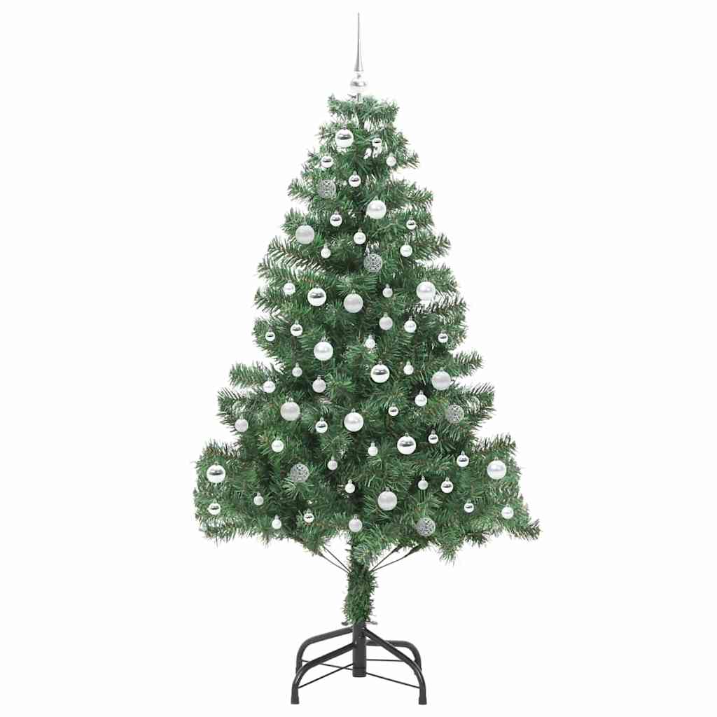 Juletræ med 300 LED'er med stativ Grøn 210 cm PVC
