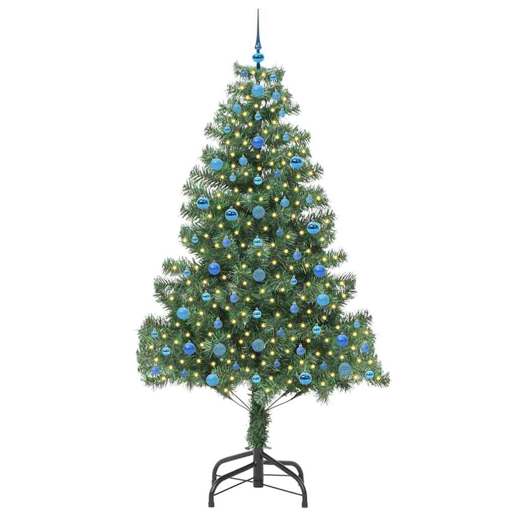 Juletræ med 300 LED'er med stativ Grøn 210 cm PVC