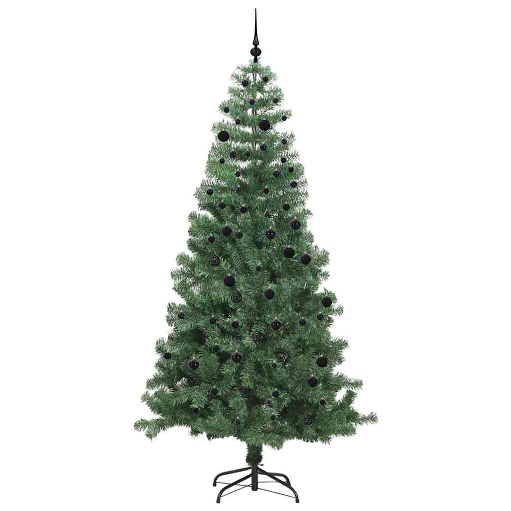 Juletræ med 300 LED'er med stativ Grøn 240 cm PVC