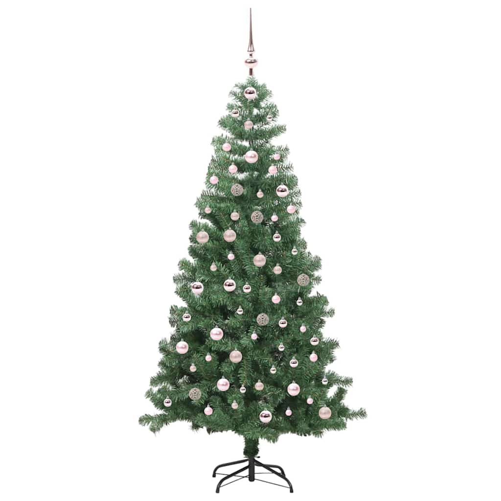 Juletræ med 300 LED'er med stativ Grøn 240 cm PVC