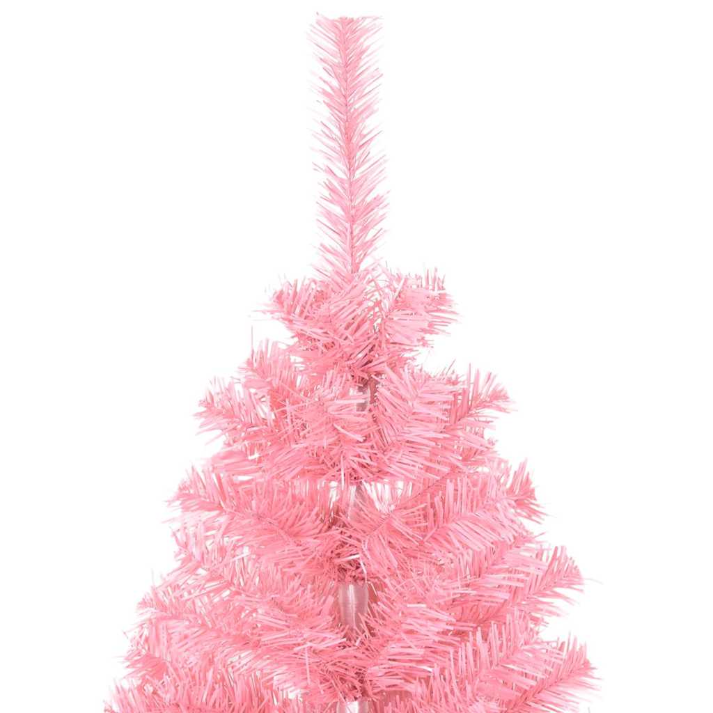 Juletræ med 150 LED'er med stativ Lyserød 120 cm PVC