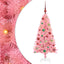 Juletræ med 150 LED'er med stativ Lyserød 120 cm PVC