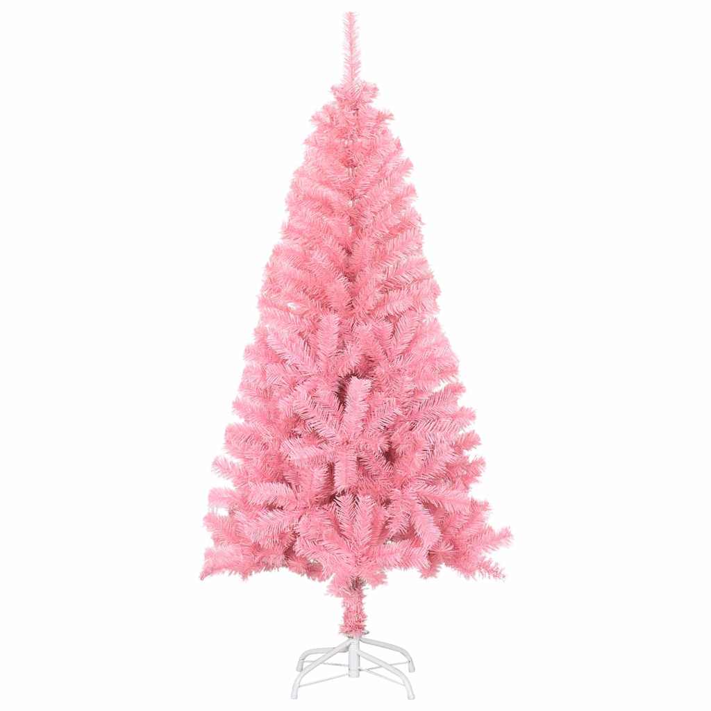 Juletræ med 150 LED'er med stativ Lyserød 150 cm PVC