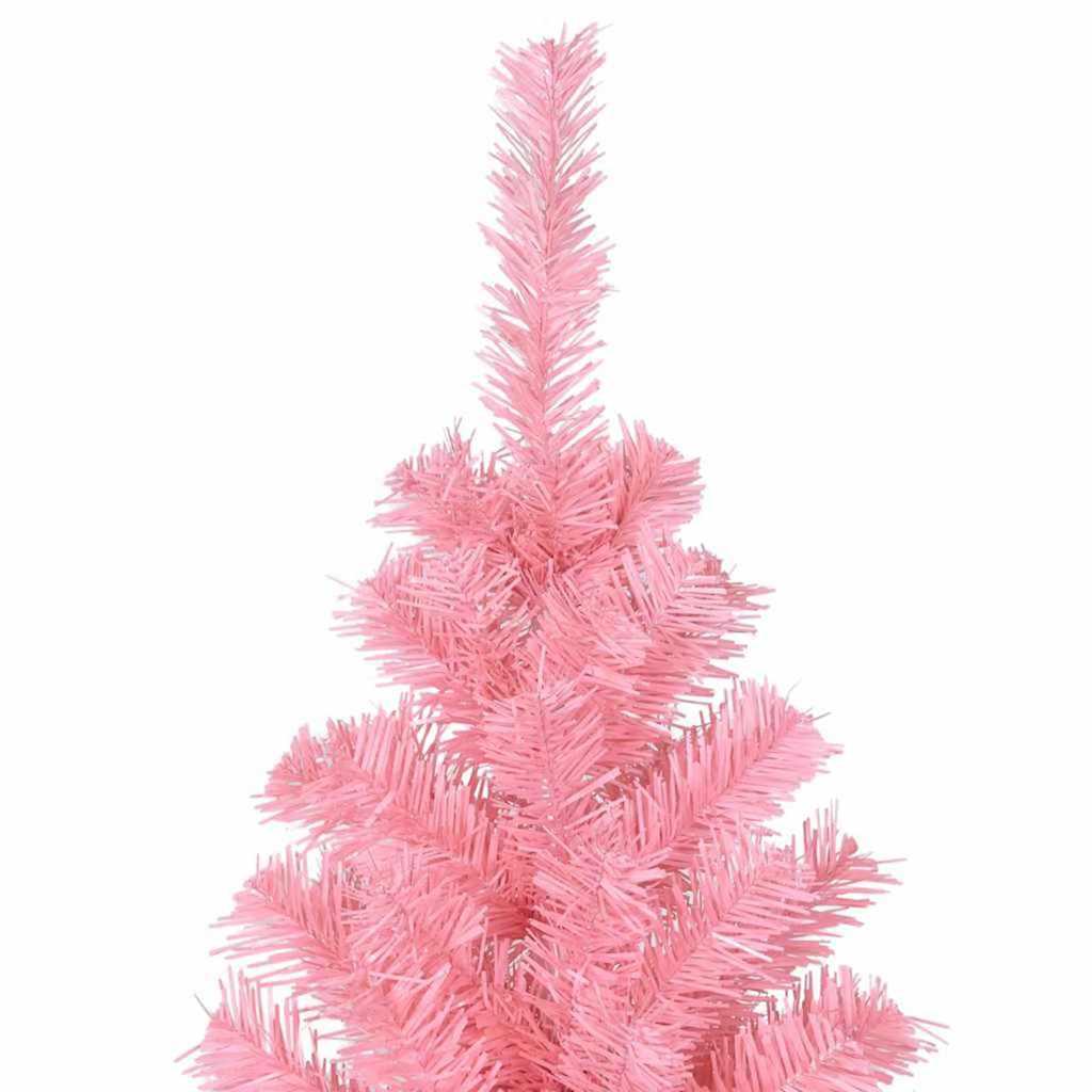 Juletræ med 300 LED'er med stativ Lyserød 180 cm PVC