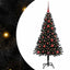 Juletræ med 150 LED'er med stativ Sort 120 cm PVC