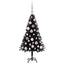 Juletræ med 150 LED'er med stativ Sort 120 cm PVC