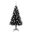 Juletræ med 150 LED'er med stativ Sort 120 cm PVC