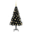 Juletræ med 150 LED'er med stativ Sort 120 cm PVC