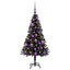 Juletræ med 150 LED'er med stativ Sort 120 cm PVC