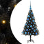 Juletræ med 150 LED'er med stativ Sort 120 cm PVC