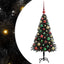 Juletræ med 150 LED'er med stativ Sort 120 cm PVC