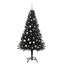 Juletræ med 150 LED'er med stativ Sort 150 cm PVC