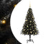 Juletræ med 150 LED'er med stativ Sort 150 cm PVC