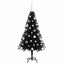 Juletræ med 150 LED'er med stativ Sort 150 cm PVC
