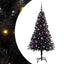 Juletræ med 150 LED'er med stativ Sort 150 cm PVC