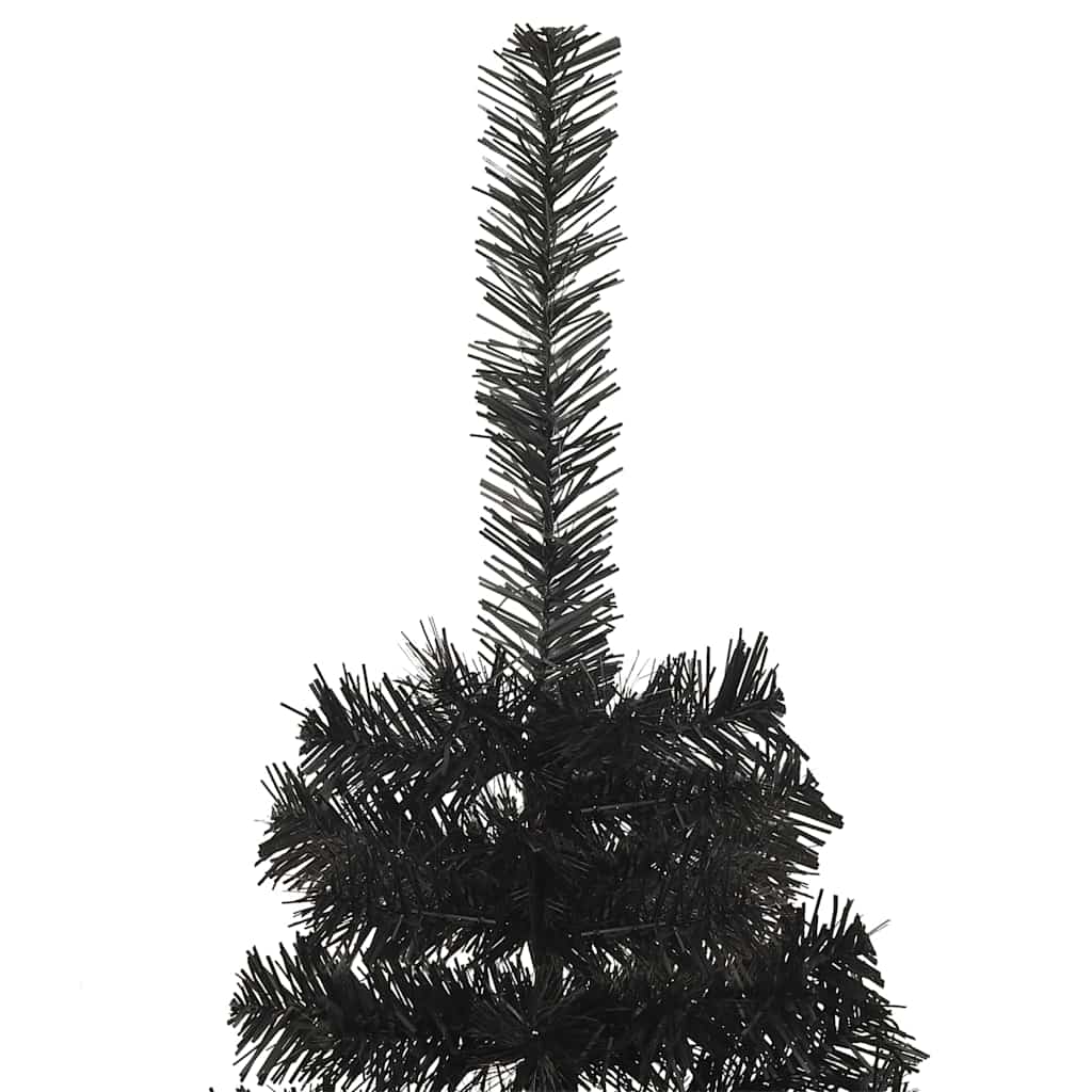 Juletræ med 300 LED'er med stativ Sort 180 cm PVC