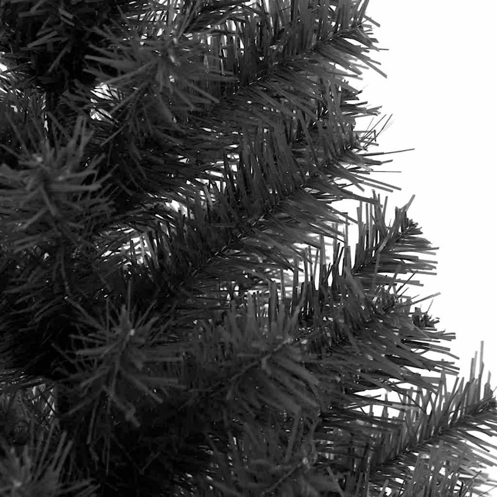 Juletræ med 300 LED'er med stativ Sort 180 cm PVC