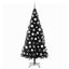 Juletræ med 300 LED'er med stativ Sort 180 cm PVC