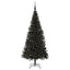 Juletræ med 300 LED'er med stativ Sort 180 cm PVC