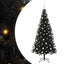Juletræ med 300 LED'er med stativ Sort 180 cm PVC