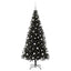 Juletræ med 300 LED'er med stativ Sort 180 cm PVC