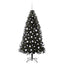 Juletræ med 300 LED'er med stativ Sort 180 cm PVC