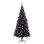 Juletræ med 300 LED'er med stativ Sort 180 cm PVC