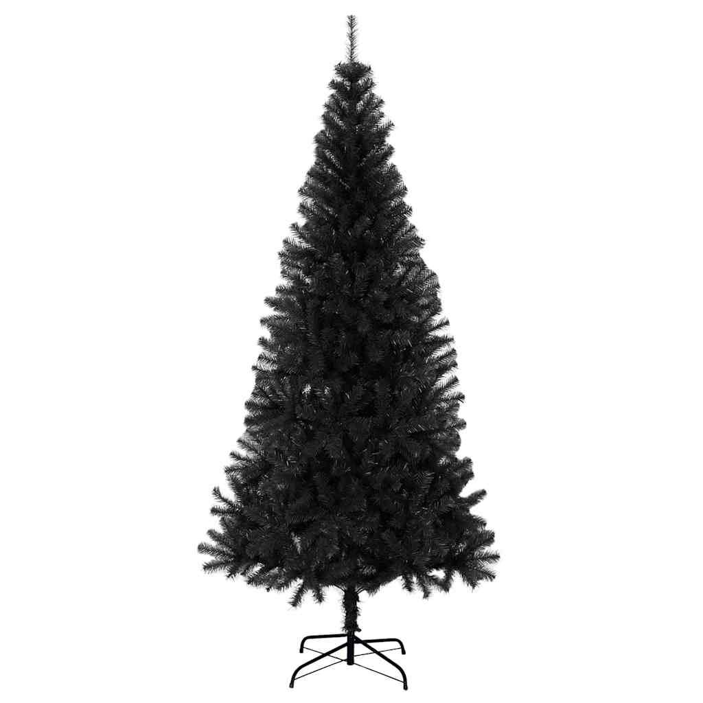 Juletræ med 300 LED'er med stativ Sort 210 cm PVC