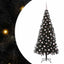 Juletræ med 300 LED'er med stativ Sort 210 cm PVC