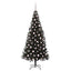 Juletræ med 300 LED'er med stativ Sort 210 cm PVC