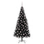 Juletræ med 300 LED'er med stativ Sort 210 cm PVC