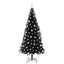 Juletræ med 300 LED'er med stativ Sort 210 cm PVC
