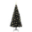 Juletræ med 300 LED'er med stativ Sort 210 cm PVC