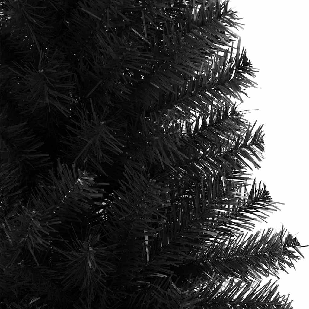 Juletræ med 300 LED'er med stativ Sort 240 cm PVC