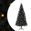 Juletræ med 300 LED'er med stativ Sort 240 cm PVC