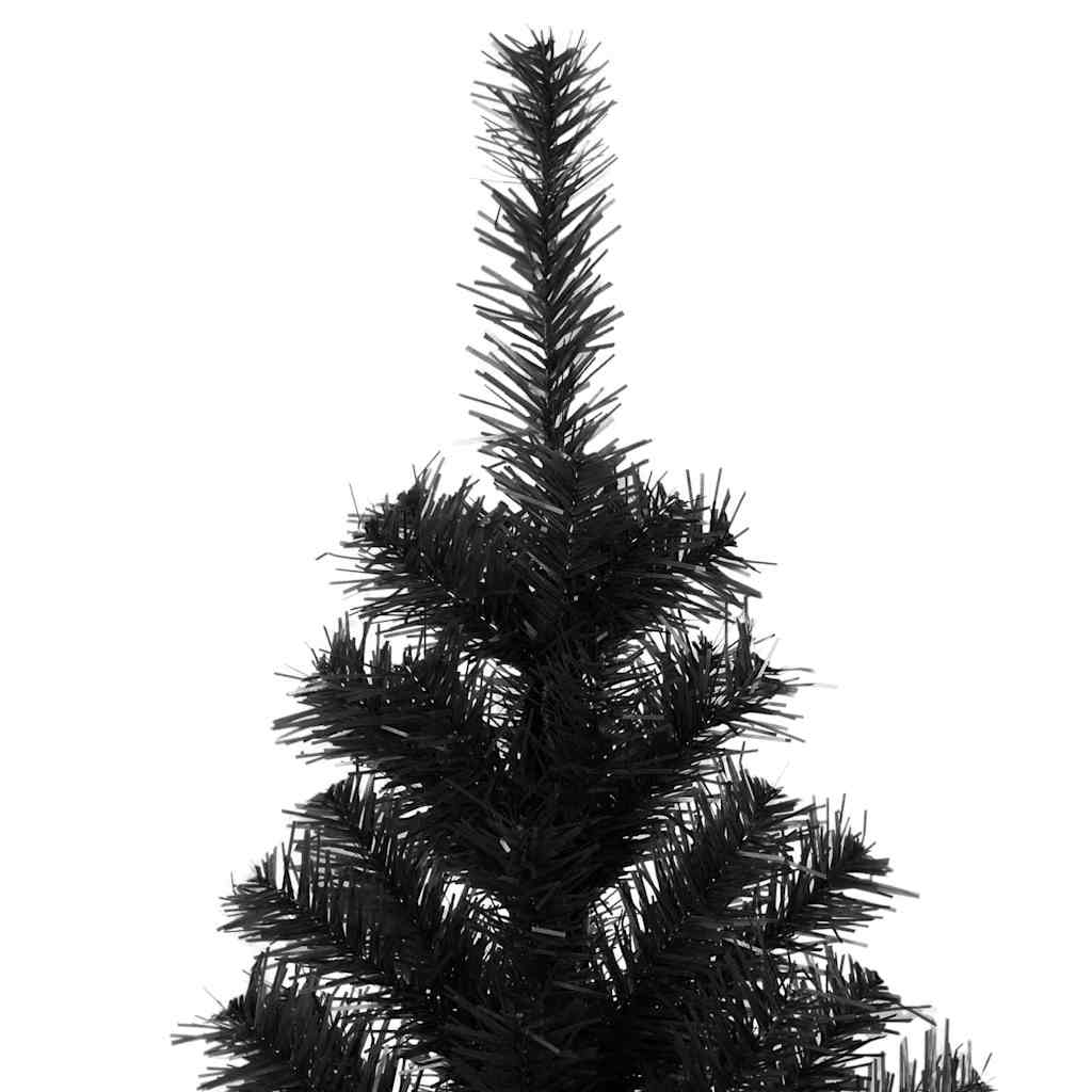 Juletræ med 300 LED'er med stativ Sort 240 cm PVC