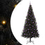 Juletræ med 300 LED'er med stativ Sort 240 cm PVC