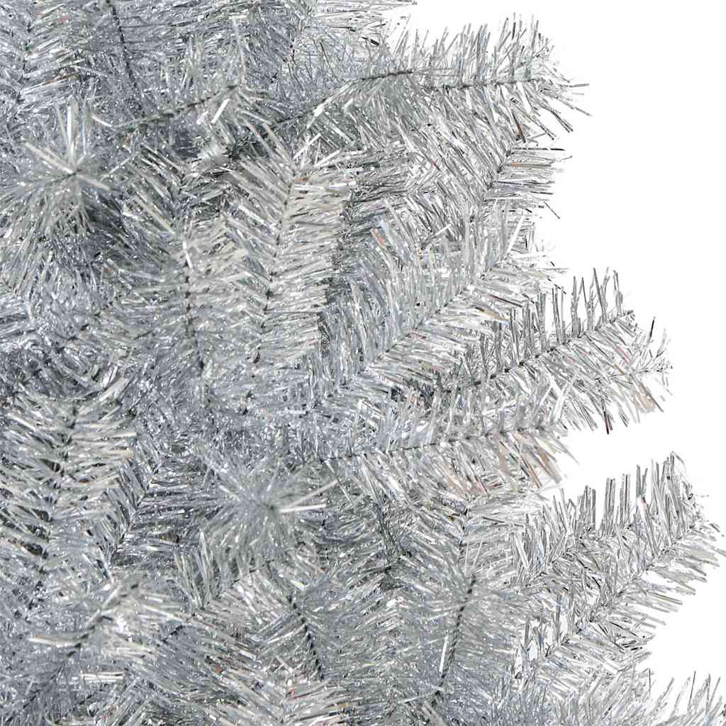 Juletræ med 300 LED'er med stativ Sølv 240 cm PET
