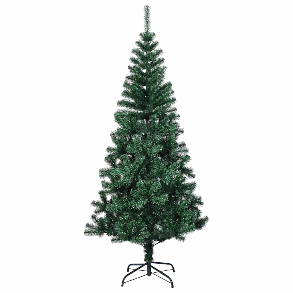 Kunstig Forbelyst Juletræ med stativ Grøn 180 cm PVC og metal