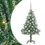 Kunstigt Juletræ Snebelagt med LED Lys Grøn og Hvid 120 cm
