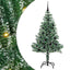 Kunstigt Juletræ Snebelagt med LED Lys Grøn og Hvid 150 cm
