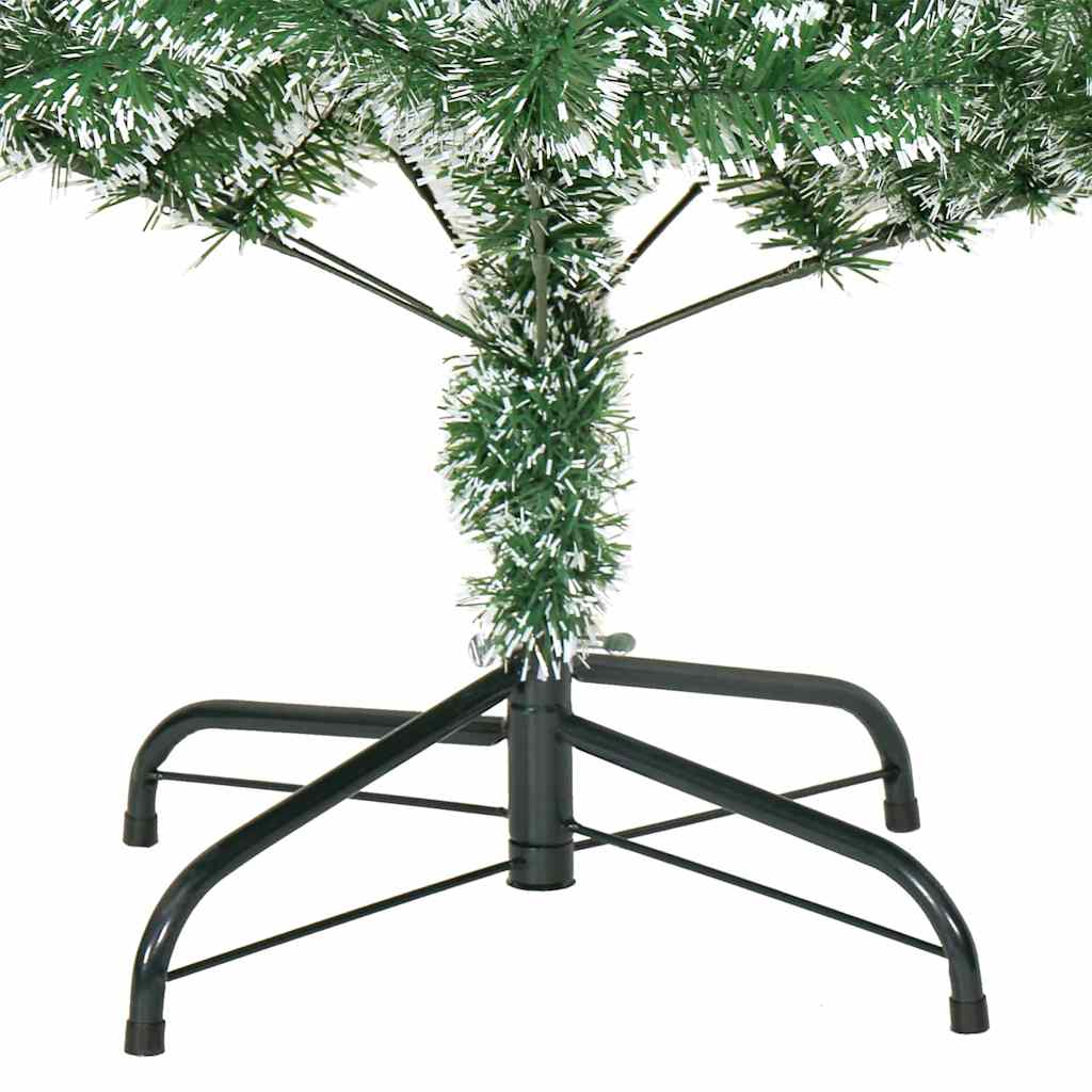 Kunstigt Juletræ Snebelagt med LED Lys Grøn og Hvid 150 cm
