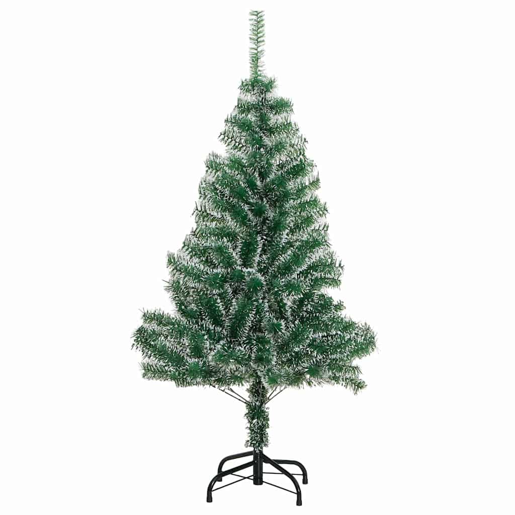 Kunstigt Juletræ Snebelagt med LED Lys Grøn og Hvid 150 cm