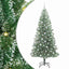 Kunstigt Juletræ Snebelagt med LED Lys Grøn og Hvid 210 cm