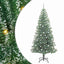 Kunstigt Juletræ Snebelagt med LED Lys Grøn og Hvid 240 cm