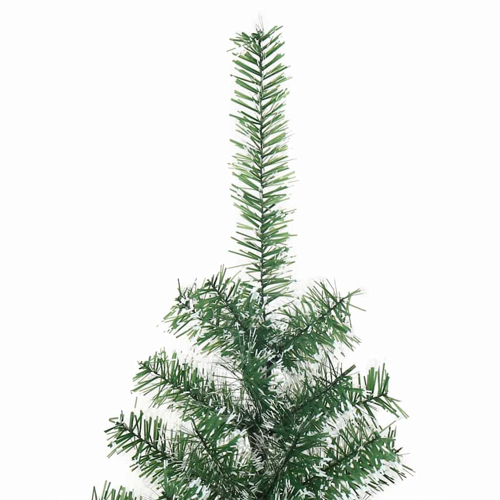 Kunstigt Juletræ Snebelagt med LED Lys Grøn og Hvid 240 cm