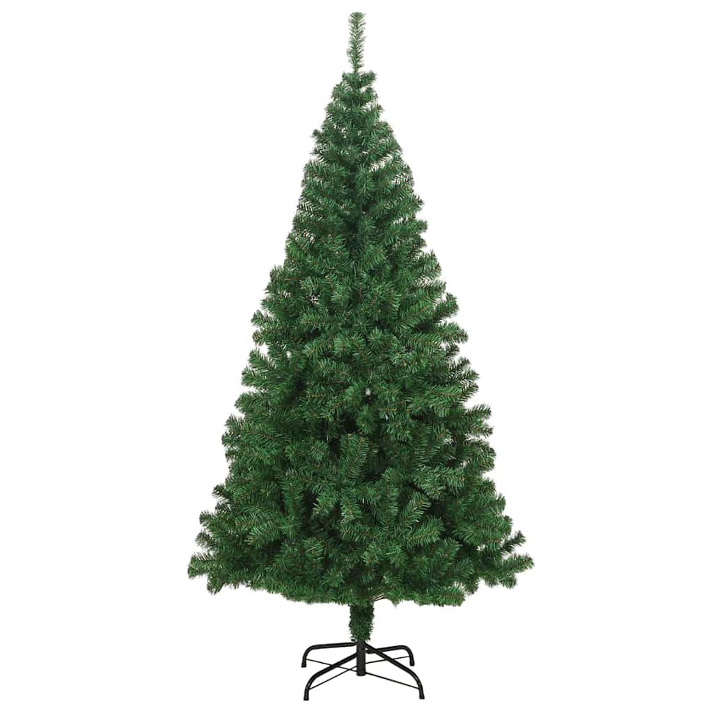 Kunstigt juletræ med stativ Grøn 210 cm PVC og Stål og Plastik