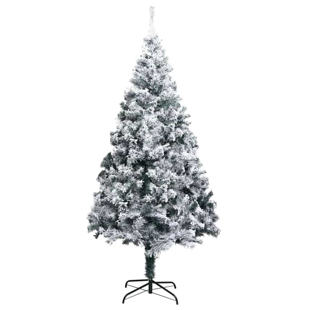 Kunstigt juletræ med stativ Hvid 180 cm PVC og Stål og Plastik